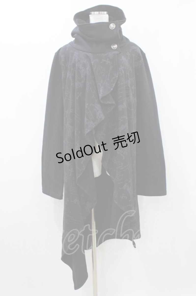 画像1: SEX POT ReVeNGe / ハイネックプリントロングアウター L 黒 H-26-04-29-052-SP-JA-AK-ZH (1)