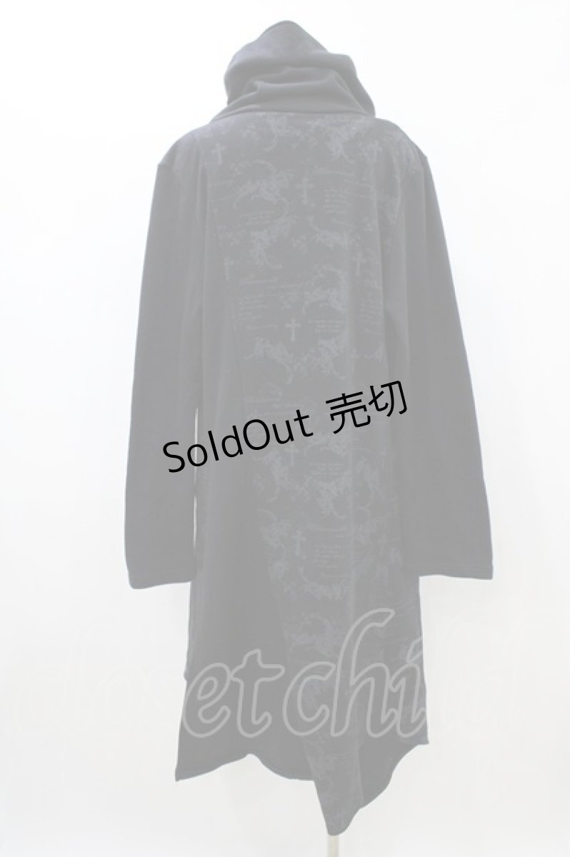 画像2: SEX POT ReVeNGe / ハイネックプリントロングアウター L 黒 H-26-04-29-052-SP-JA-AK-ZH (2)