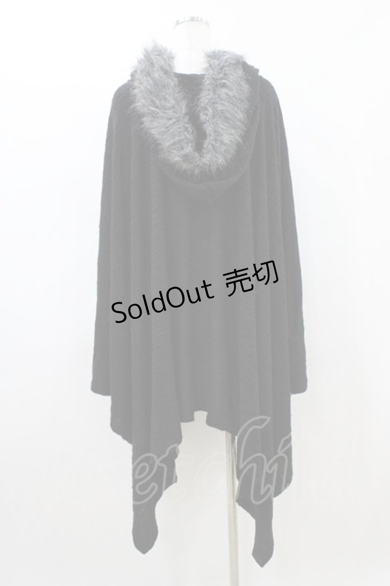 画像2: Deorart / フード付きZIPポンチョ F 黒 H-26-04-29-053-PU-CO-AK-ZH (2)