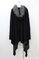 画像2: Deorart / フード付きZIPポンチョ F 黒 H-26-04-29-053-PU-CO-AK-ZH (2)