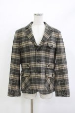 画像1: Jane Marple Dans Le Salon / ウールチェックジャケット  ブラウン H-26-04-29-1034-JM-JA-KB-ZH (1)