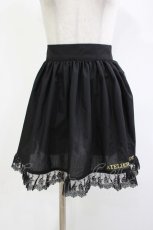 画像1: ATELIER PIERROT / ロゴ刺繍入りレースエプロン  ブラック H-26-04-29-1035-EL-ZA-KB-ZH (1)