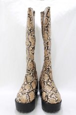 画像1: YOSUKE / 厚底ロングブーツ M ベージュコンビ H-26-04-29-1007-PU-SH-KB-ZH (1)