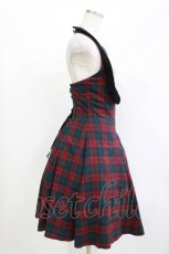 画像2: EXCENTRIQUE / Britshチェック・ジャンパースカート S/M レッド×グリーン H-26-04-29-1010-EL-OP-AK-ZH (2)