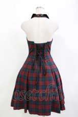 画像3: EXCENTRIQUE / Britshチェック・ジャンパースカート S/M レッド×グリーン H-26-04-29-1010-EL-OP-AK-ZH (3)