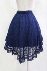 画像3: ATELIER PIERROT / Victorian Ruffle Lace Skirt  ネイビー H-26-04-29-1011-EL-SK-KB-ZH (3)
