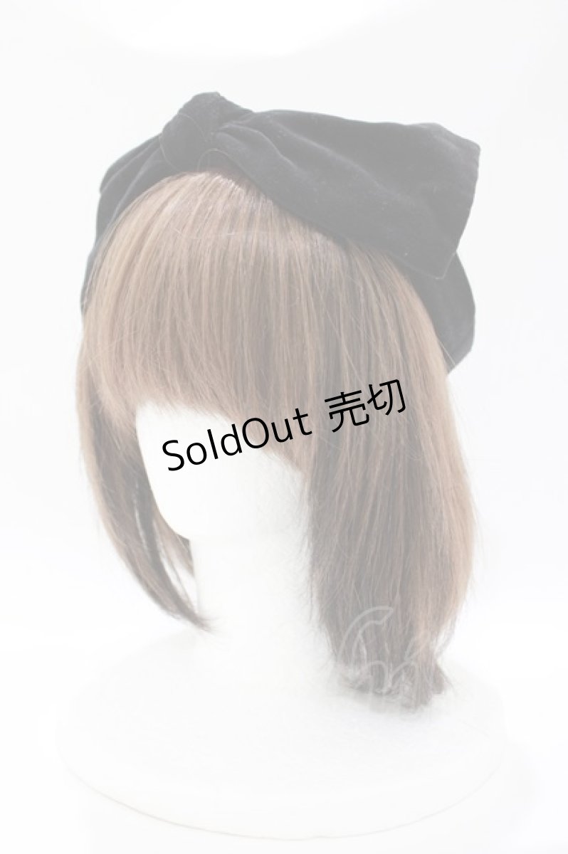 画像1: Jane Marple / 別珍リボンヘアバンド  ブラック H-26-04-29-1002-JM-AC-KB-ZH (1)