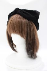 画像1: Jane Marple / 別珍リボンヘアバンド  ブラック H-26-04-29-1002-JM-AC-KB-ZH (1)