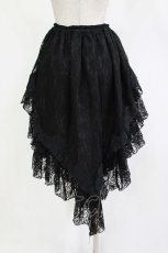 画像3: MARBLE / 前短・後長V字フリル重ねレース付きスカート  ブラック H-26-04-29-1012-GO-SK-KB-ZH (3)