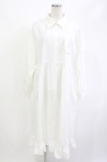 画像1: merry jenny / bearポケットシャツワンピース  白 H-26-04-29-1014-LO-OP-KB-ZH (1)