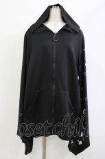 画像1: NieR Clothing / 着物風袖ZIPパーカー  黒×白 H-26-04-29-1015-PU-TO-KB-ZH (1)