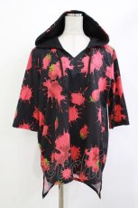 画像1: Drug Honey / ストロベリーブラッド半袖パーカー  ブラック H-26-04-29-1017-PU-TO-KB-ZH (1)