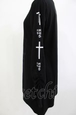 画像2: SEX POT ReVeNGe / ギャザースリーブプリントカットソー M ブラック H-26-04-29-1020-SP-TO-KB-ZH (2)