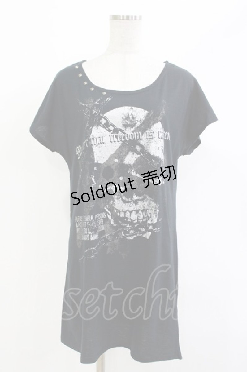 画像1: SEX POT ReVeNGe / プリントスタッズカットソー  ブラック H-26-04-29-1021-SP-TO-KB-ZH (1)