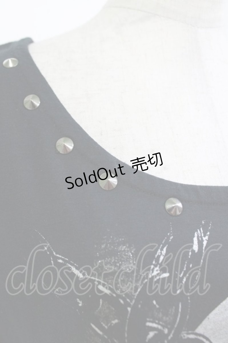 画像3: SEX POT ReVeNGe / プリントスタッズカットソー  ブラック H-26-04-29-1021-SP-TO-KB-ZH (3)