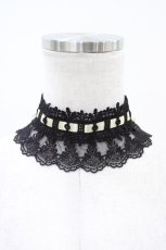 画像1: ATELIER PIERROT / 梯子レースチョーカー  黒×金 H-26-04-29-009-EL-ZA-AK-ZH (1)