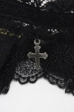 画像3: ATELIER PIERROT / 十字架レースチョーカー  黒 H-26-04-29-010-EL-AC-AK-ZH (3)