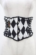 画像1: ATELIER PIERROT / Diamond Circus Corset  白×黒 H-26-04-29-017-EL-SK-AK-ZH (1)