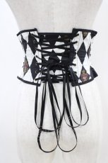 画像2: ATELIER PIERROT / Diamond Circus Corset  白×黒 H-26-04-29-017-EL-SK-AK-ZH (2)