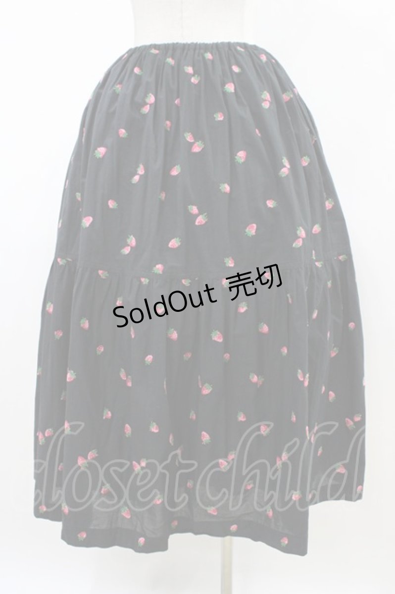 画像2: Jane Marple / Very berries embroideryスカート  ブラック H-26-04-29-022-JM-SK-KB-ZH (2)