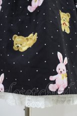 画像3: Ank Rouge / ドットぬいぐるみ柄ウエストリボンジャンパースカート M ブラック H-26-04-30-028-CA-OP-NS-ZH (3)