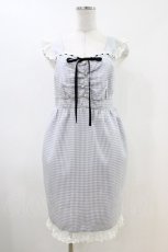 画像1: axes femme kawaii / チェック柄タイトジャンパースカート M グレー H-26-04-30-030-AX-BL-NS-ZH (1)