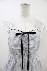 画像3: axes femme kawaii / チェック柄タイトジャンパースカート M グレー H-26-04-30-030-AX-BL-NS-ZH (3)