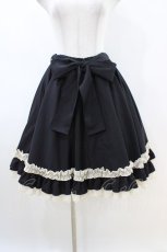 画像1: Physical Drop / 配色フリルスカート Free ブラック H-26-04-30-034-LO-SK-NS-ZH (1)