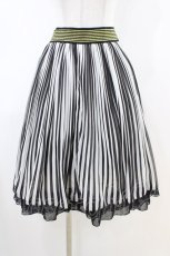 画像1: axes femme / ストライププリーツスカート M ブラック H-26-04-30-036-AX-SK-NS-ZH (1)