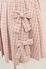 画像3: Ank Rouge / フロントリボンプリーツスカート M ピンクチェック H-26-04-30-037-CA-SK-NS-ZH (3)