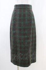 画像1: an another angelus / 釦使いチェックナローシルエットスカート Free GREEN×BE H-26-04-30-041-CA-SK-NS-ZH (1)
