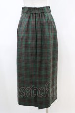 画像2: an another angelus / 釦使いチェックナローシルエットスカート Free GREEN×BE H-26-04-30-041-CA-SK-NS-ZH (2)