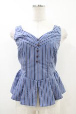 画像1: an another angelus / ストライプペプラムビスチェ Free BLUE×BR H-26-04-30-044-CA-TO-NS-ZH (1)