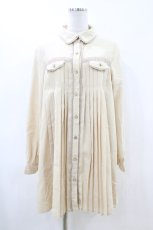 画像1: axes femme / プリーツシャツワンピース M アイボリー H-26-04-30-045-AX-OP-NS-ZH (1)