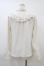 画像2: axes femme / フリル袖ブラウス M オフ/ピンク H-26-04-30-055-AX-BL-NS-ZH (2)