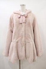 画像1: Honey Cinnamon / うさ耳ファーコート Free ピンク H-26-04-30-060-LO-CO-NS-ZH (1)