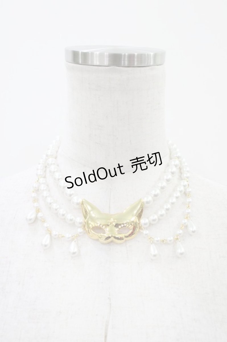 画像2: Angelic Pretty / Masquerade Catチョーカー  ゴールド×シロ H-26-04-30-011-AP-AC-YZ-ZH (2)