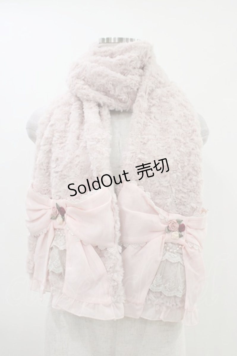 画像1: axes femme / ローズブーケリボンマフラー  ピンク H-26-04-30-012-AX-ZA-NS-ZH (1)