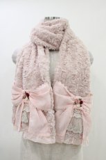 画像1: axes femme / ローズブーケリボンマフラー  ピンク H-26-04-30-012-AX-ZA-NS-ZH (1)