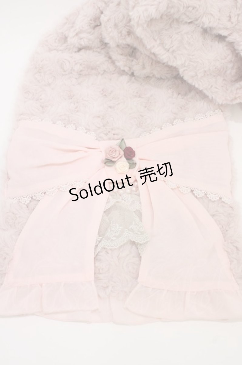 画像2: axes femme / ローズブーケリボンマフラー  ピンク H-26-04-30-012-AX-ZA-NS-ZH (2)