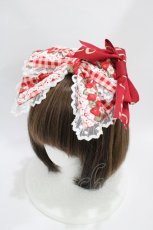 画像1: To Alice / StrawberryRabbitプリントリボンカチューシャ  ワイン H-26-04-30-002-LO-AC-YZ-ZH (1)