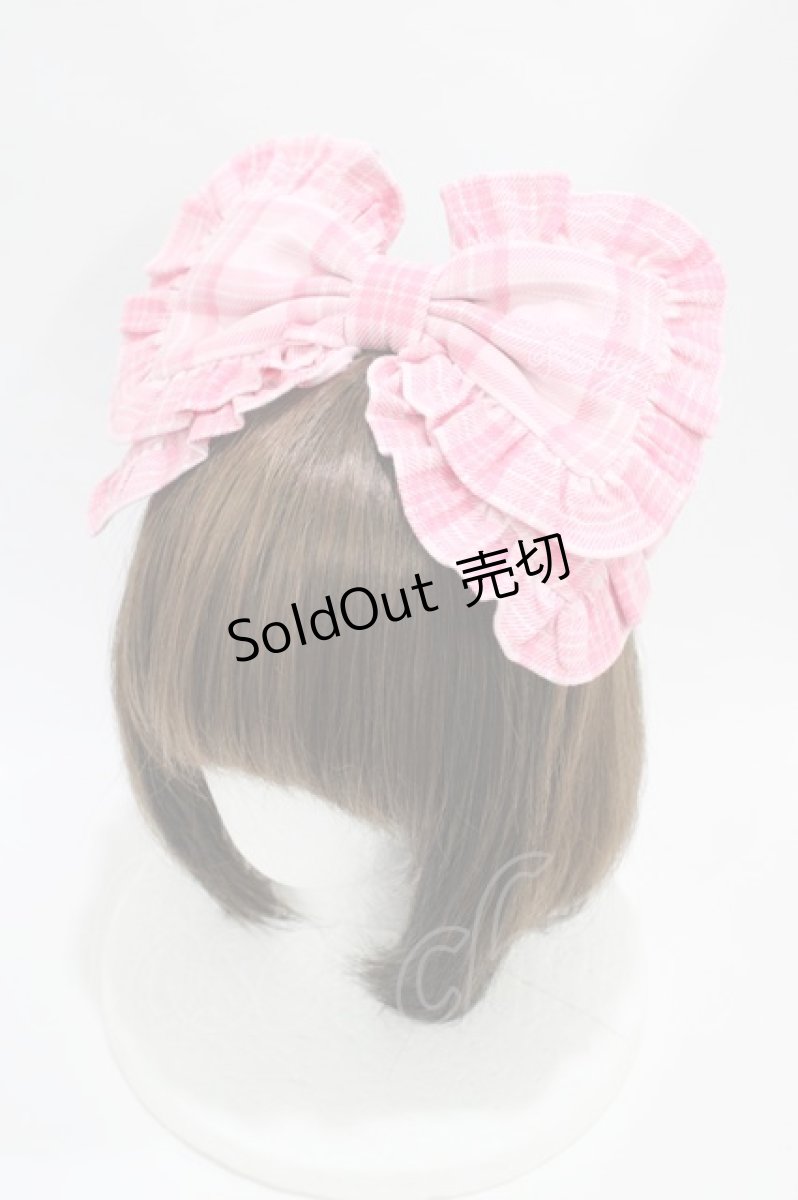 画像1: Angelic Pretty / Sugaryタータンチェックカチューシャ  ピンク H-26-04-30-003-AP-AC-YZ-ZH (1)