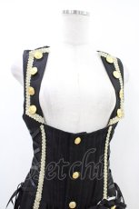 画像4: ALICE and the PIRATES / 時計ウサギのサロペット Free ブラック H-26-04-30-021-PA-OP-NS-ZH (4)