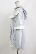 画像2: DearMyLove / ジャージフリルパーカーワンピース M~L サックス H-26-05-01-029-EL-SK-NS-ZH (2)