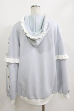 画像3: DearMyLove / ジャージフリルパーカーワンピース M~L サックス H-26-05-01-029-EL-SK-NS-ZH (3)