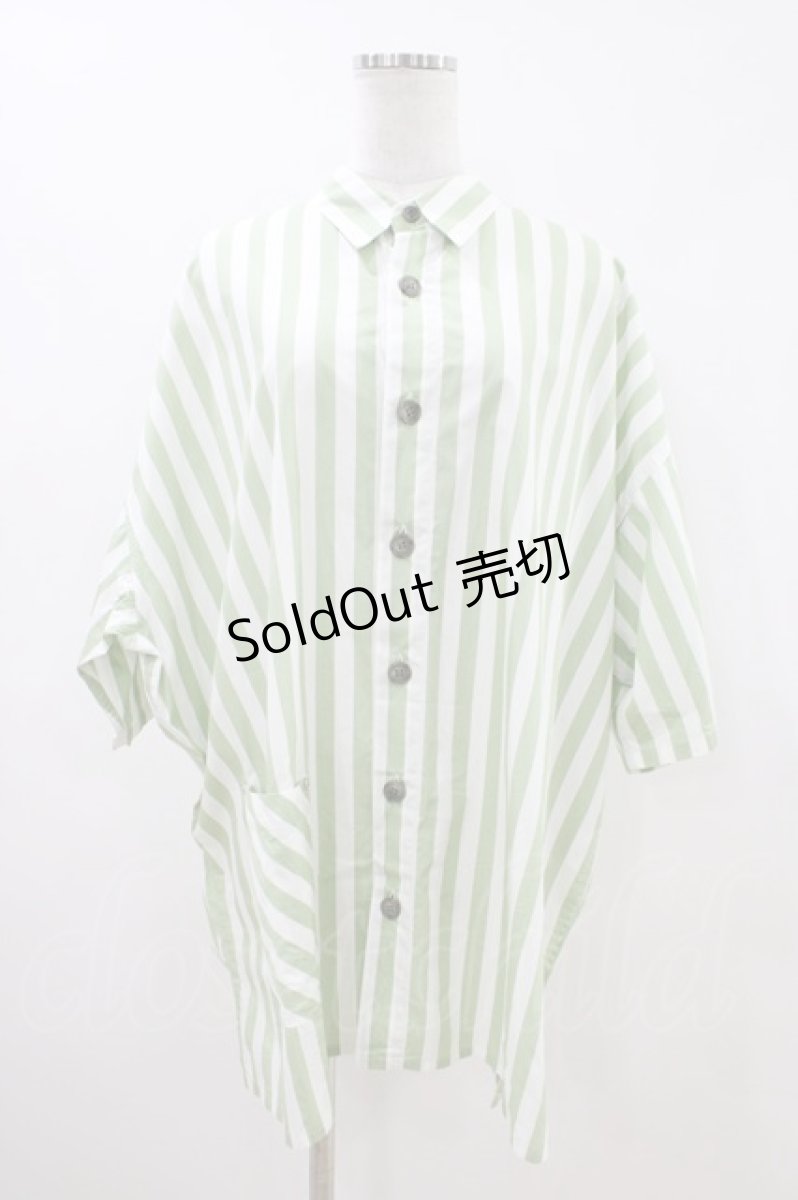 画像1: MILKBOY / STRIPE SHIRT  グリーン H-26-05-01-1025-MB-BL-KB-ZH (1)
