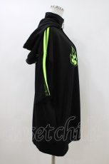 画像2: LISTEN FLAVOR / 猫耳肉球ファイヤー袖メッシュジャージ  ブラック×グリーン H-26-05-01-1028-PU-JA-KB-ZH (2)