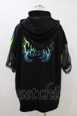 画像3: LISTEN FLAVOR / 猫耳肉球ファイヤー袖メッシュジャージ  ブラック×グリーン H-26-05-01-1028-PU-JA-KB-ZH (3)