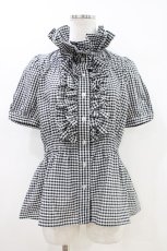 画像1: SEXY DYNAMITE LONDON / フリルパフブラウス  ブラック H-26-05-01-1016-PU-BL-KB-ZH (1)
