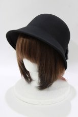 画像1: m petit by misako / AM*NIリボンメトロハット  ブラック H-26-05-01-068-LO-AC-NS-ZH (1)